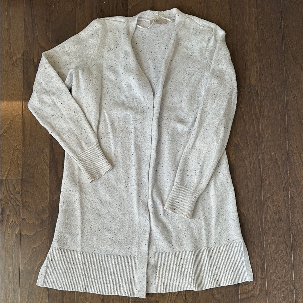 Loft Women's Gray Open-Front Sweater